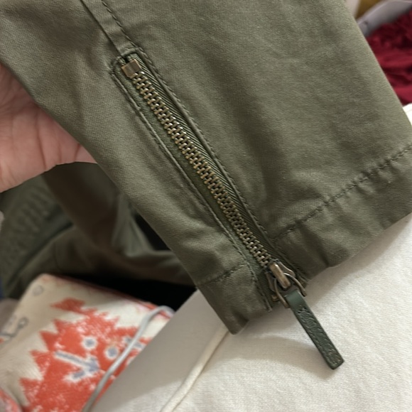 Y2K Juicy Couture Jacket M Military Cropped Button Front Zip Collar Army Green - Picture 13 of 14